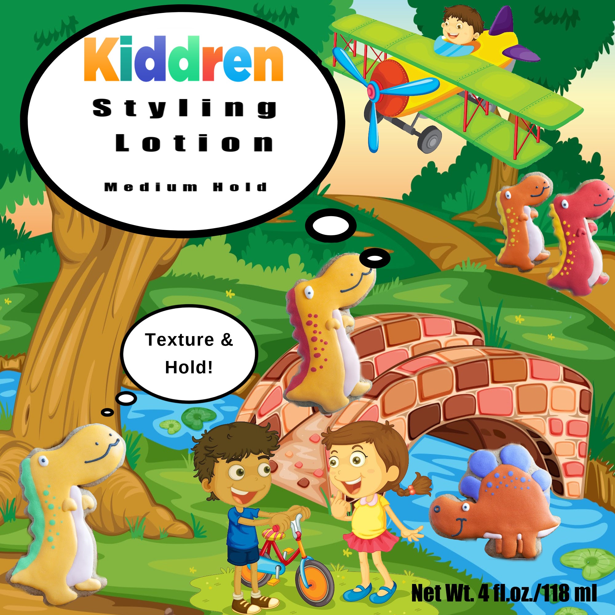 Kiddren Styling Lotion 4 ounce hair styling lotion for kids provides light to medium hold and alternative hair styles