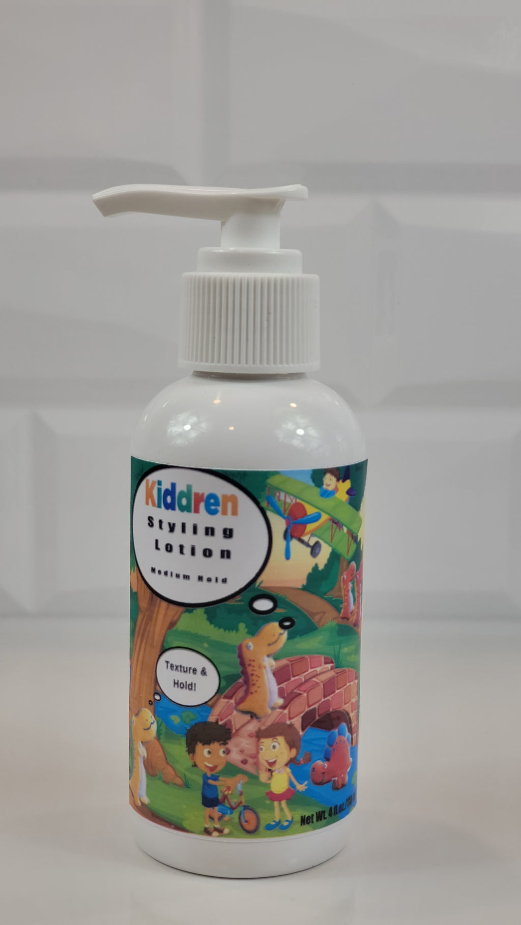 Kiddren Styling Lotion 4 ounce hair styling lotion for kids provides light to medium hold and alternative hair styles